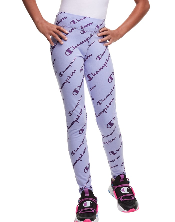 Champion Allover Logo Legging Meisjes - LichtPaars - Belgie 2637BHQYG